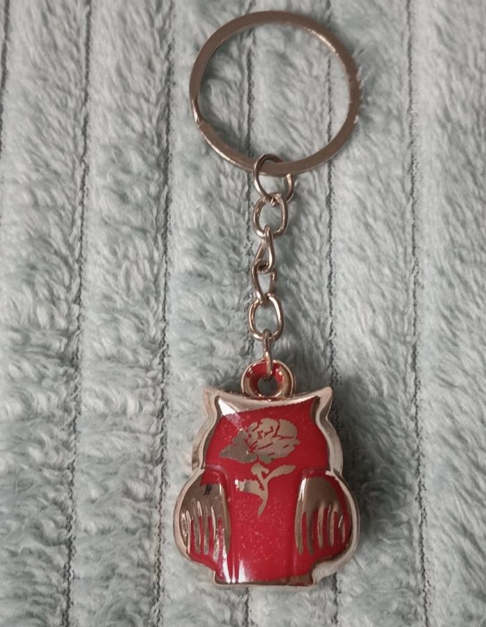 Porte-clés hibou rouge - photo numéro 2
