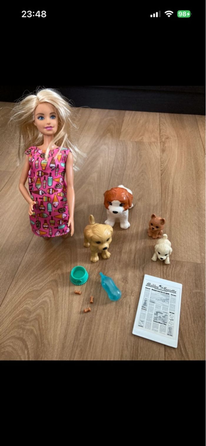 Barbie coffret poupée et ses 4 chiens - photo numéro 5