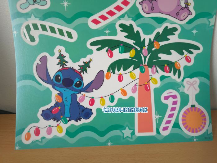 Planche autocollants stickers Disney Stitch Angel Souillon Noel Christmas - photo numéro 4