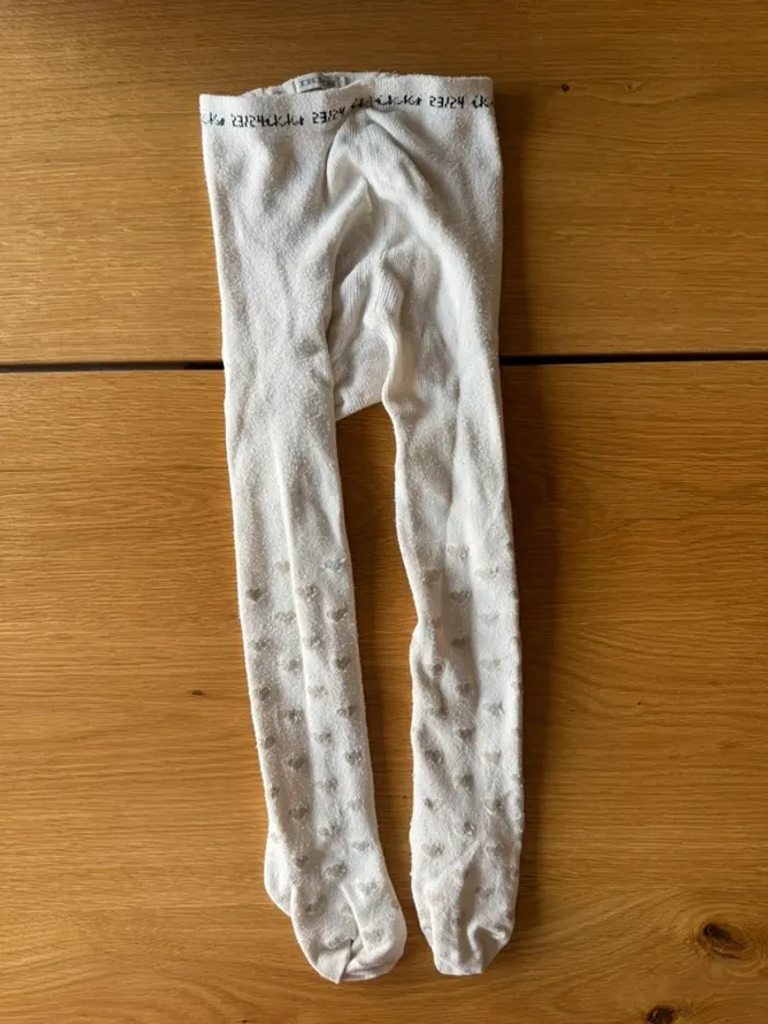Collant bleu marine (+blanc cassé offert) - Taille 3/4 Ans (pointure 23/24) - photo numéro 10