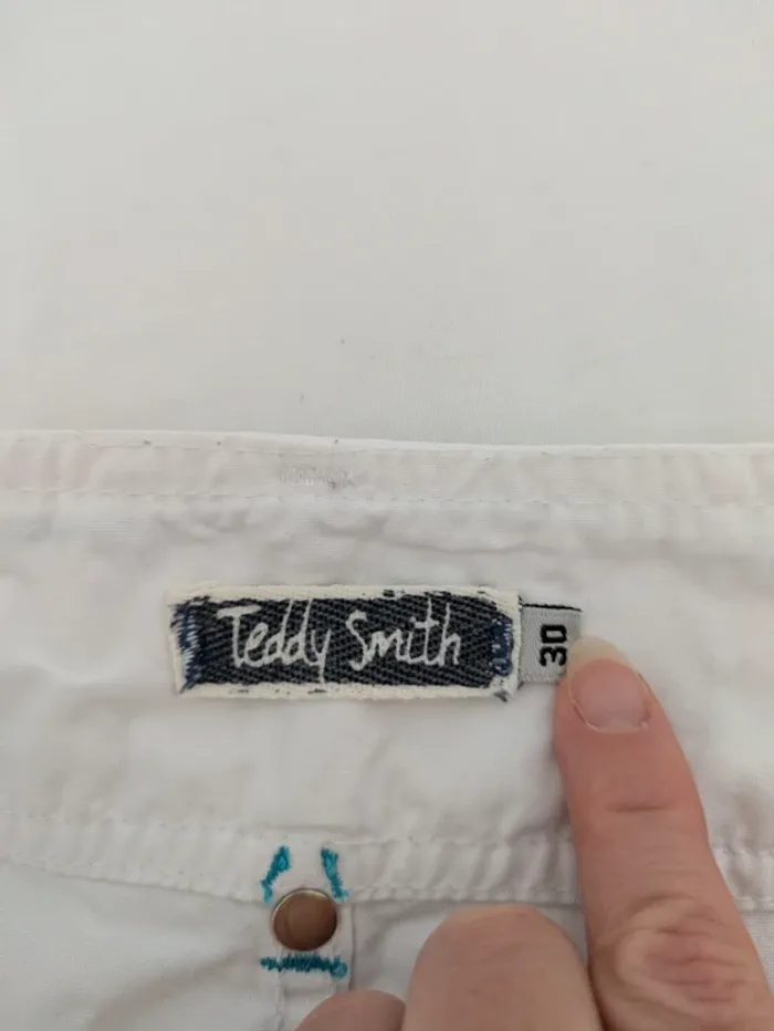 Mini-jupe d'été blanche en coton - Teddy Smith - taille 30 (FR40) - photo numéro 3