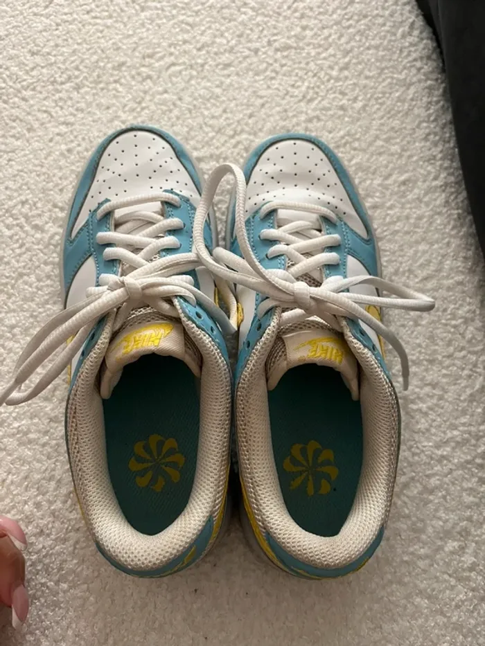Dunk low nike bleu/jaune - photo numéro 3