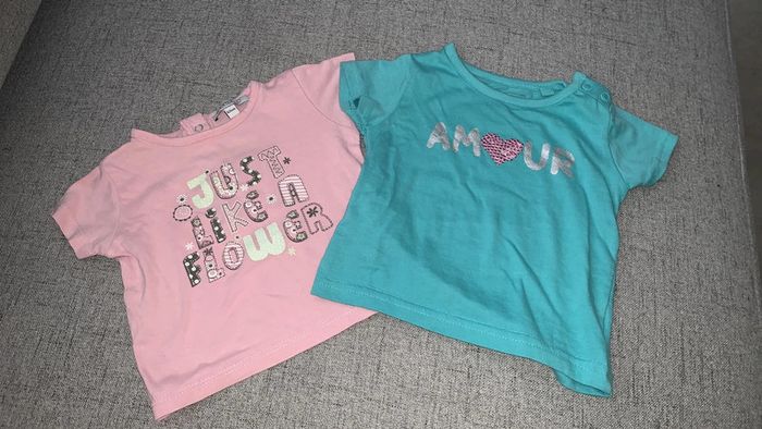 Lot t-shirts bébé fille 3m