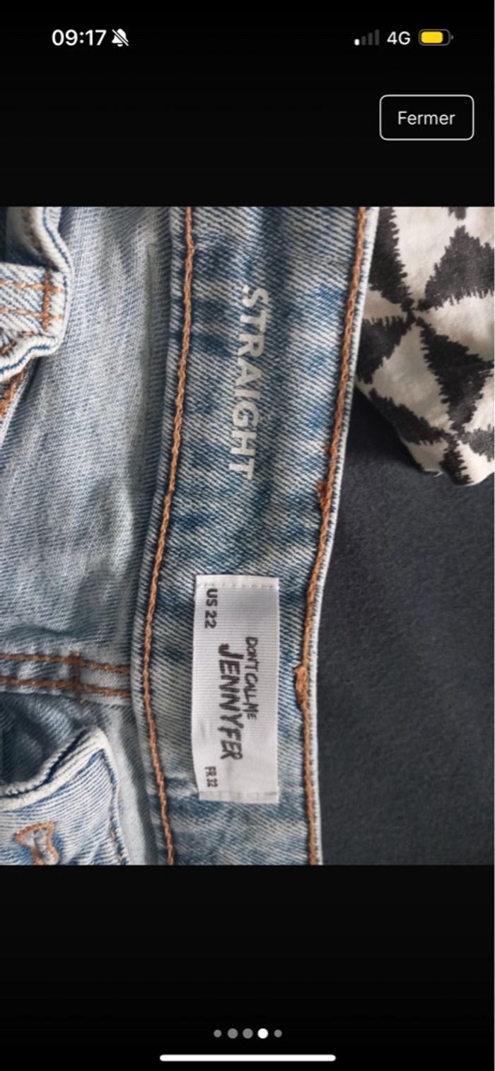 jeans straight bleu femme - photo numéro 4