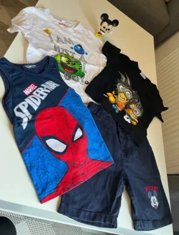 lot de vetements ete taille 2 ans, short, tee shirt