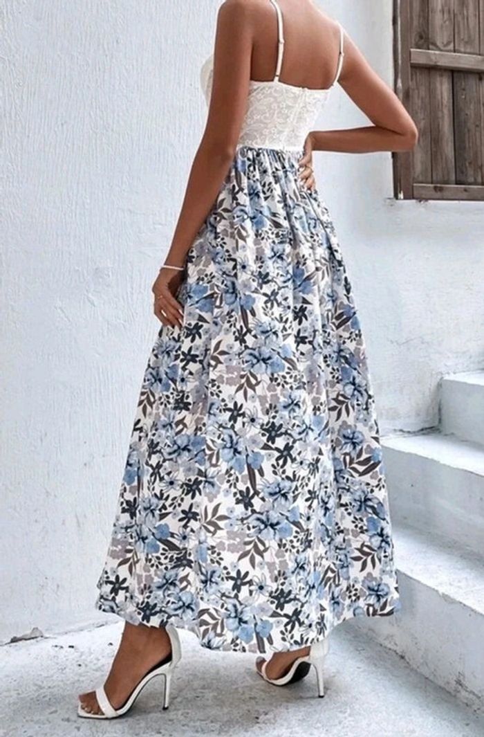 Robe longue combishort buste en dentelle - photo numéro 11