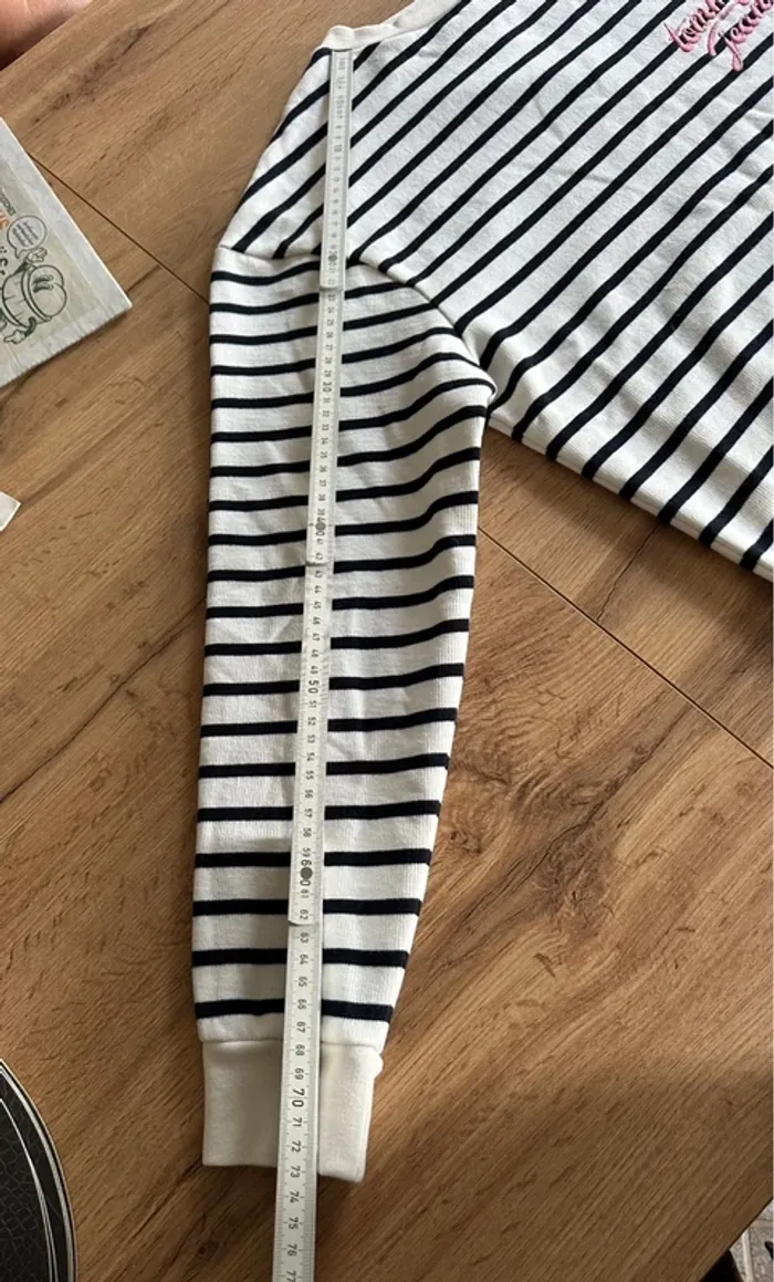 Sweat sans capuche oversize rayé noir marinière tommy jeans XS - photo numéro 14