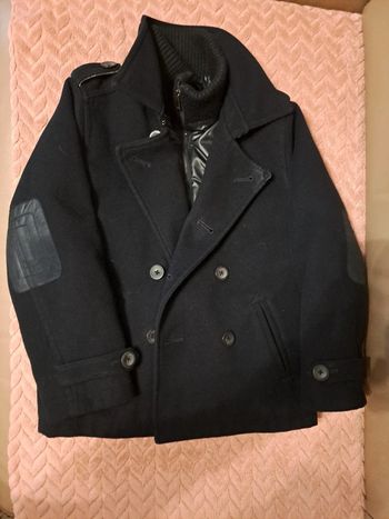 Manteau marine garçon chaud chic habillé tbe un coin col recousu bleu Kids 5-6 ans