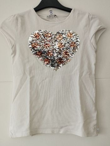 Tee shirt 12 ans manches courtes fille à sequins