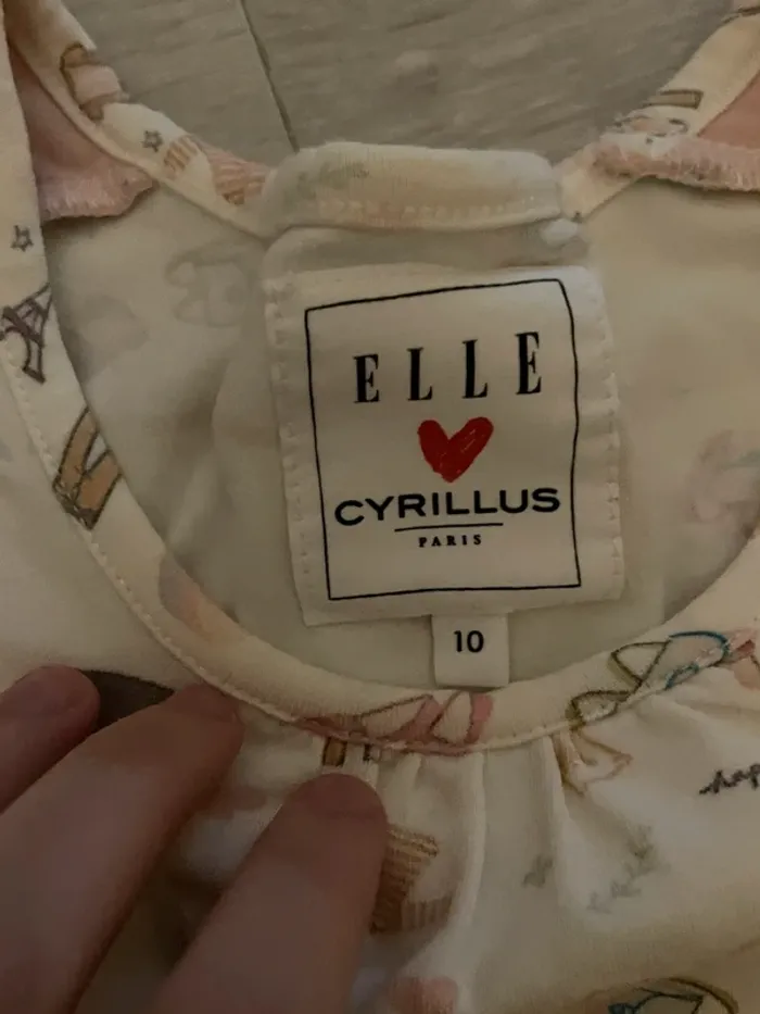 T-shirt manche longue dessin scolaire Cyrillus 10 ans fille - photo numéro 3