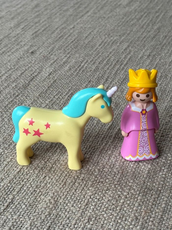 Playmobil 1 2 3 princesse et sa licorne coffret 70127