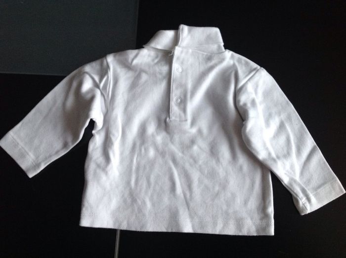Tee-shirt col roulé blanc mixte - 6 mois - photo numéro 2