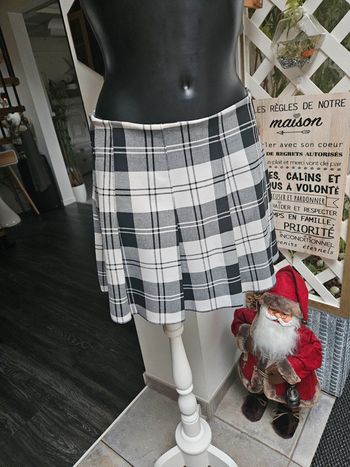 Jupe à carreaux à plis taille s