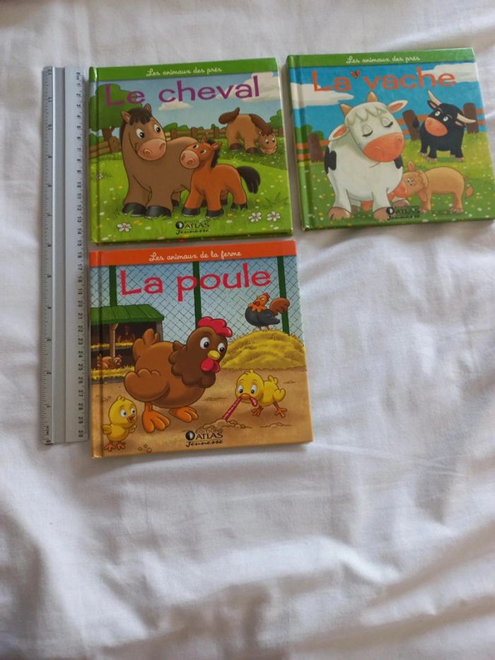 Lot de 3 livres la poule,la vache et le cheval editions atlas