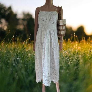 Robe Longue Blanche style Broderie Anglaise Taille M