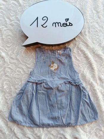 Robe doublée Fille 12 mois Chat ailé étoile cœur My little cat Orchestra 100% coton