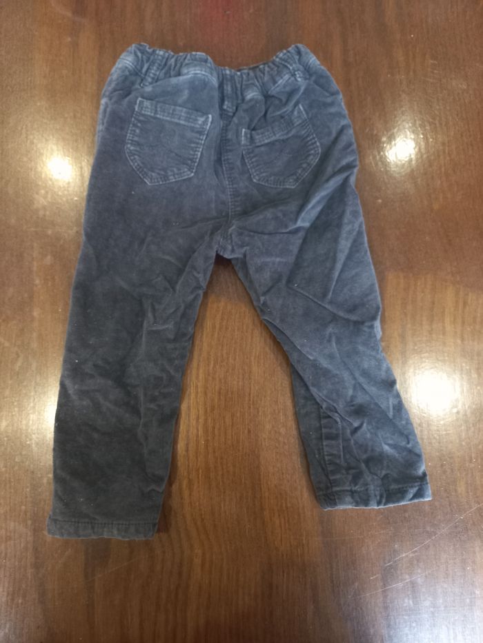 Pantalon velour gris foncé  TAO 18mois 80 cm - photo numéro 2