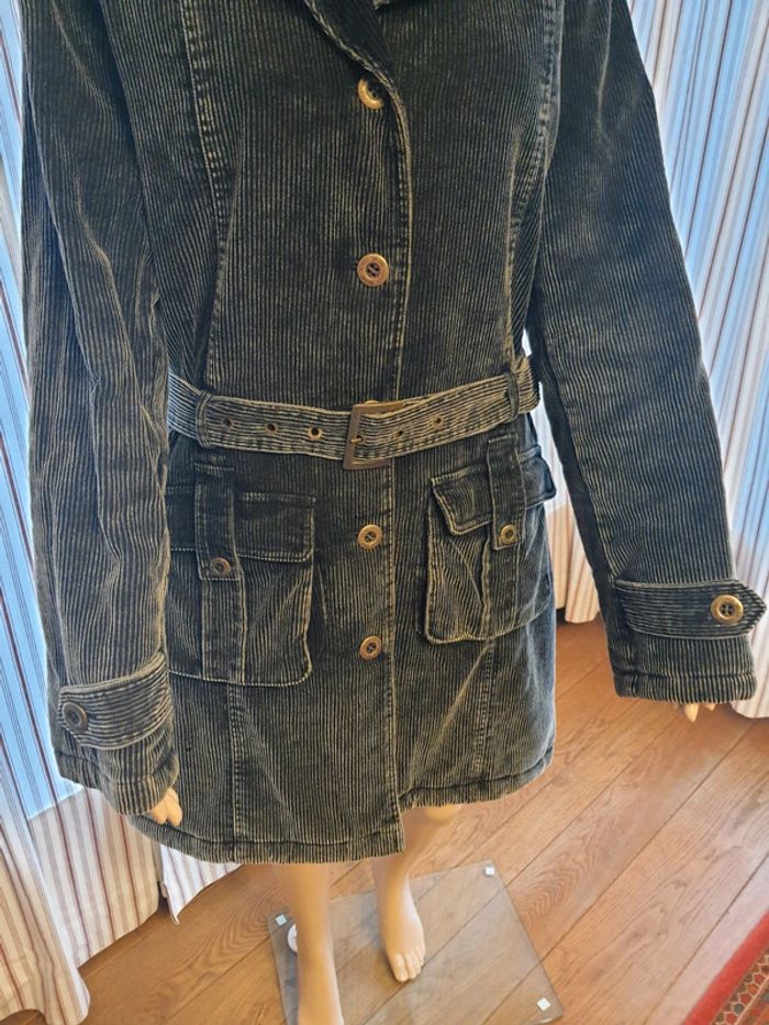 Veste en velour gris matelassé IDPDT taille L - photo numéro 6