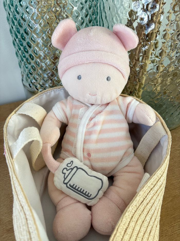 Poupon bébé couffin rose - photo numéro 2