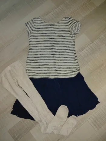 Robe à rayures pailleté collant hiver