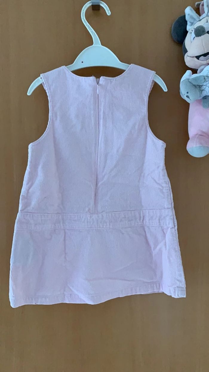 Robe rose pâle en velours 12 mois - photo numéro 4