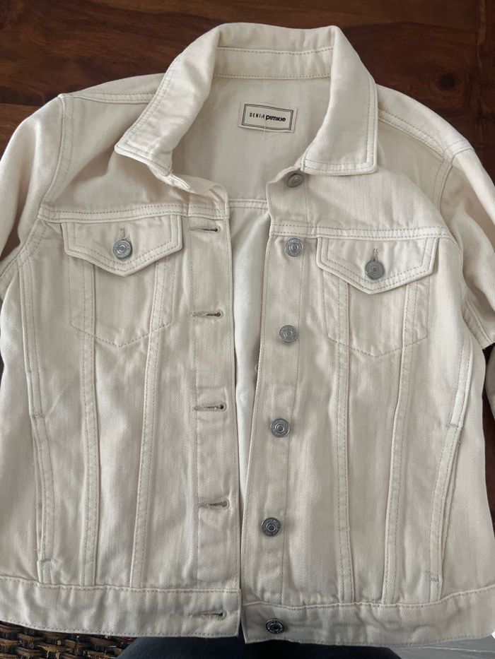 Veste en denim  beige