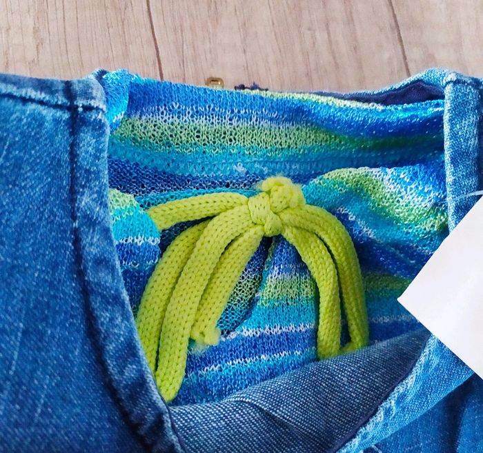 Robe jean fille avec t-shirt manches courtes 2 ans - photo numéro 2