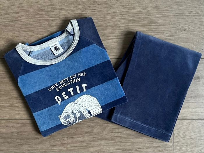 Pyjama chaud en velours Petit bateau T-8 ans