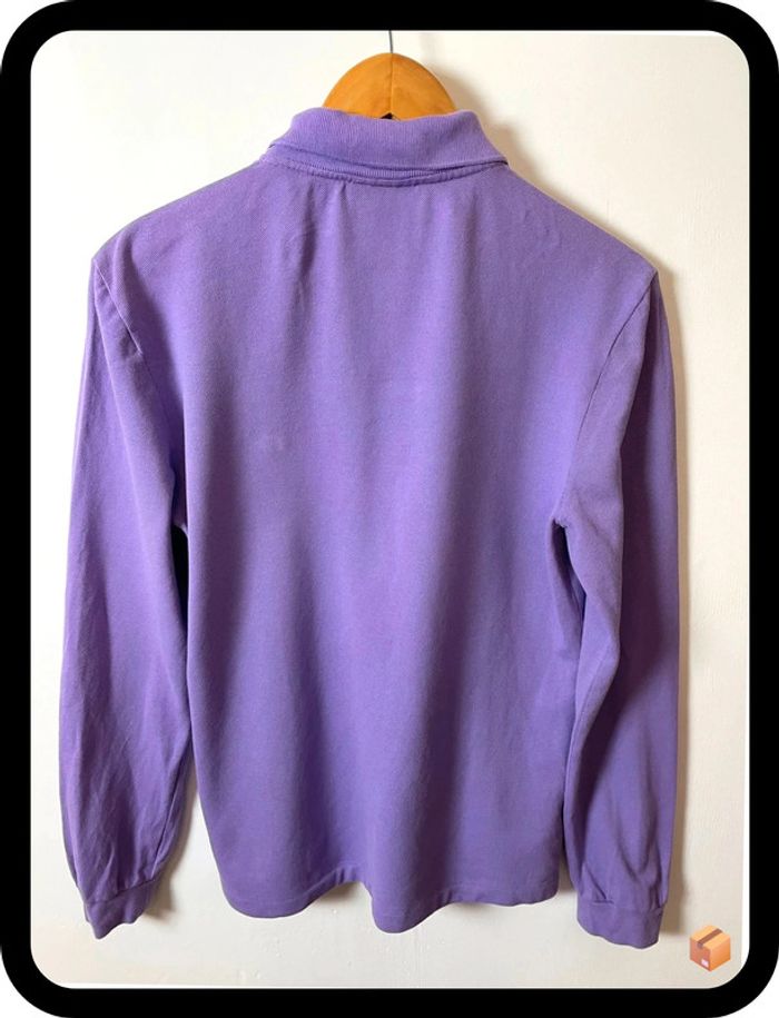 Polo Lacoste Homme manches longues – Coloris lila – Taille 3 M – Modèle L1312 - photo numéro 5