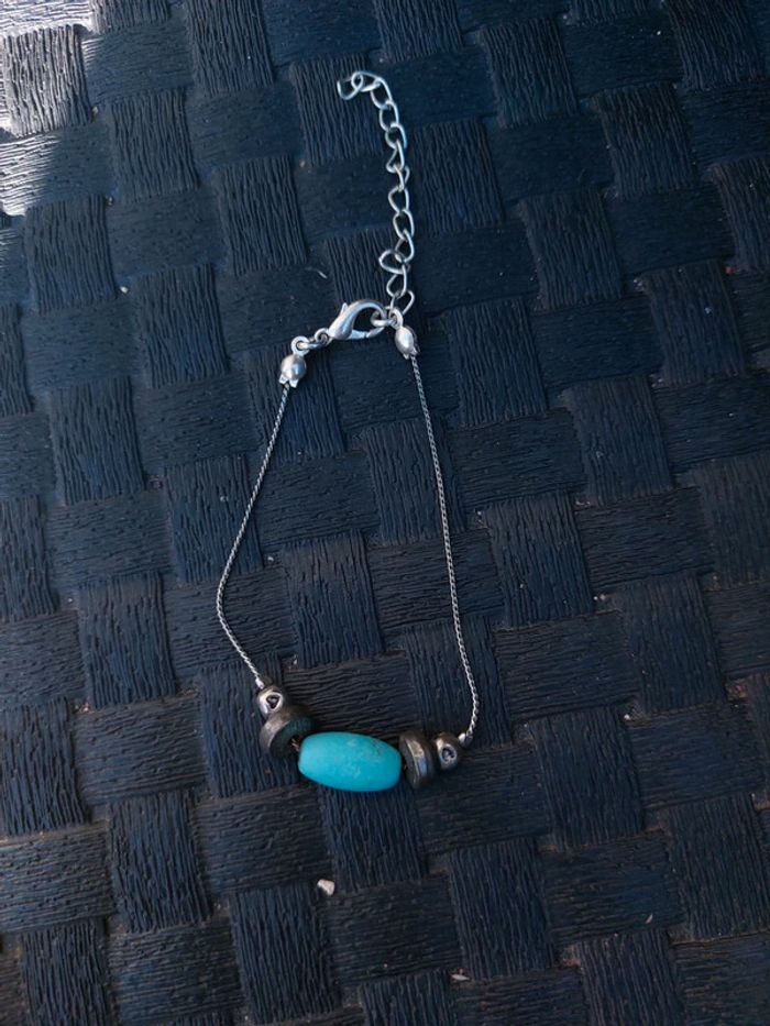 Bracelet argenté et bleu - photo numéro 2