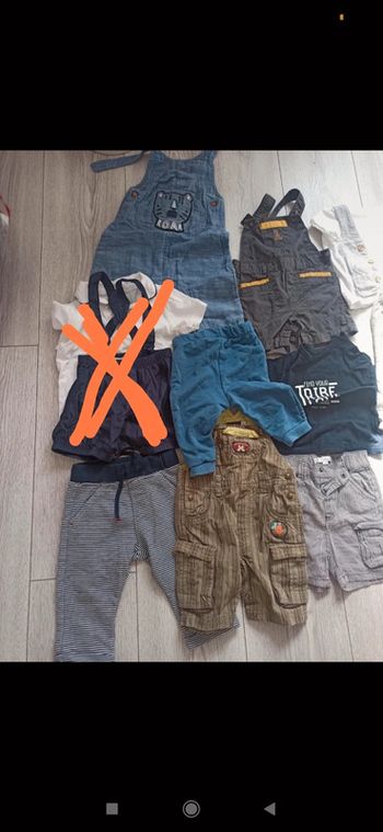 Lot short salopette 9 mois