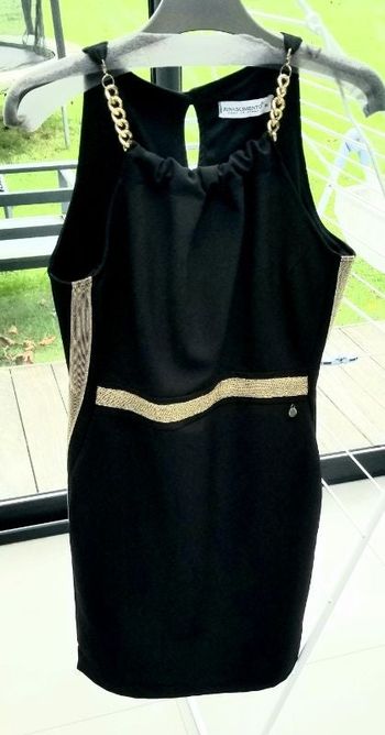 Robe de soirée noire et dorée Rinascimento