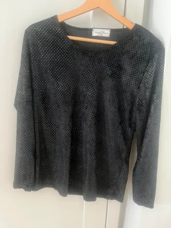 Haut French Coast velours noir à paillettes