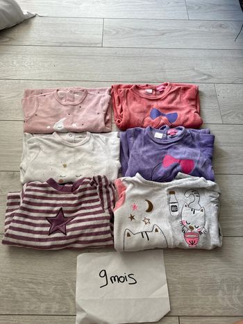 Lot de 6 pyjamas 9 mois