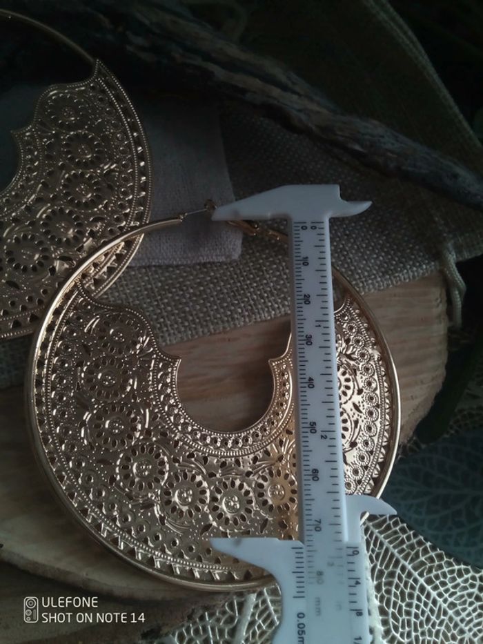 Grandes créoles dorées orientales - photo numéro 4