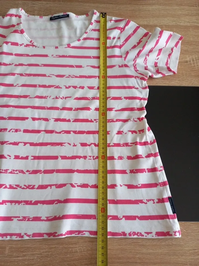 Tee-shirt blanc et rose Femme T.M/L - photo numéro 6