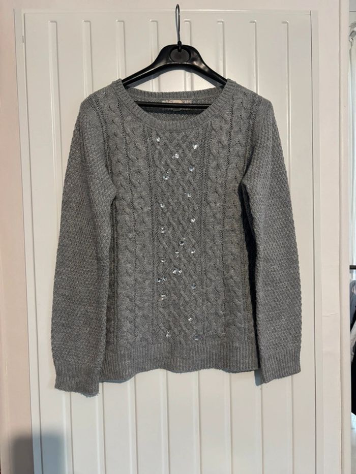 Pull Gris Sequins 16 ans