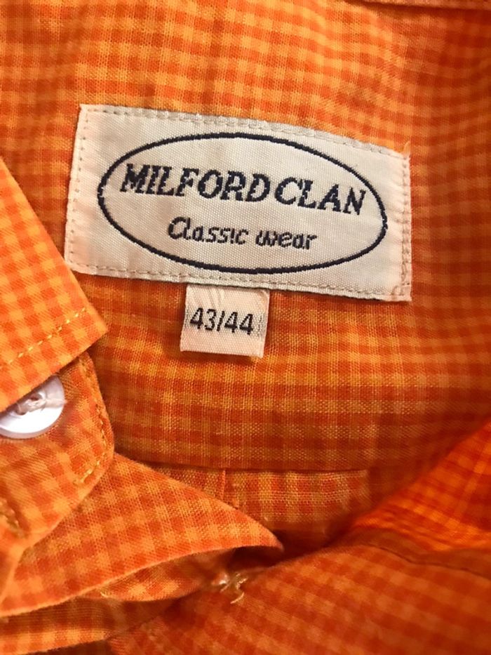 chemise orange à petits carreaux carreaux - photo numéro 2