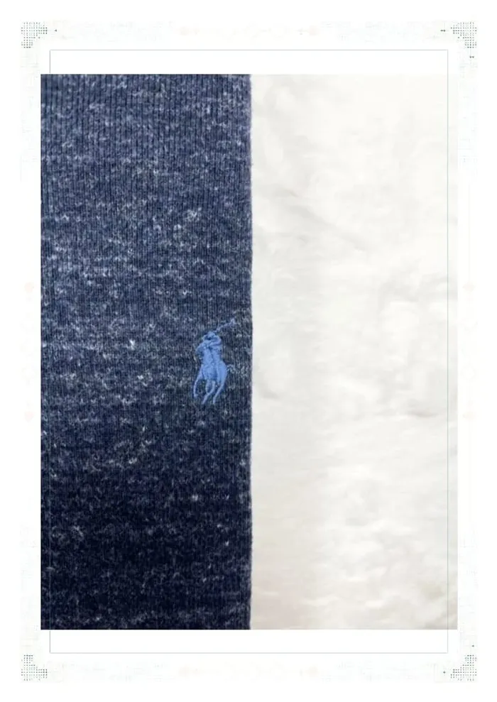 Ralph Lauren pull col rond bleu marine chiné homme taille M coton - photo numéro 6