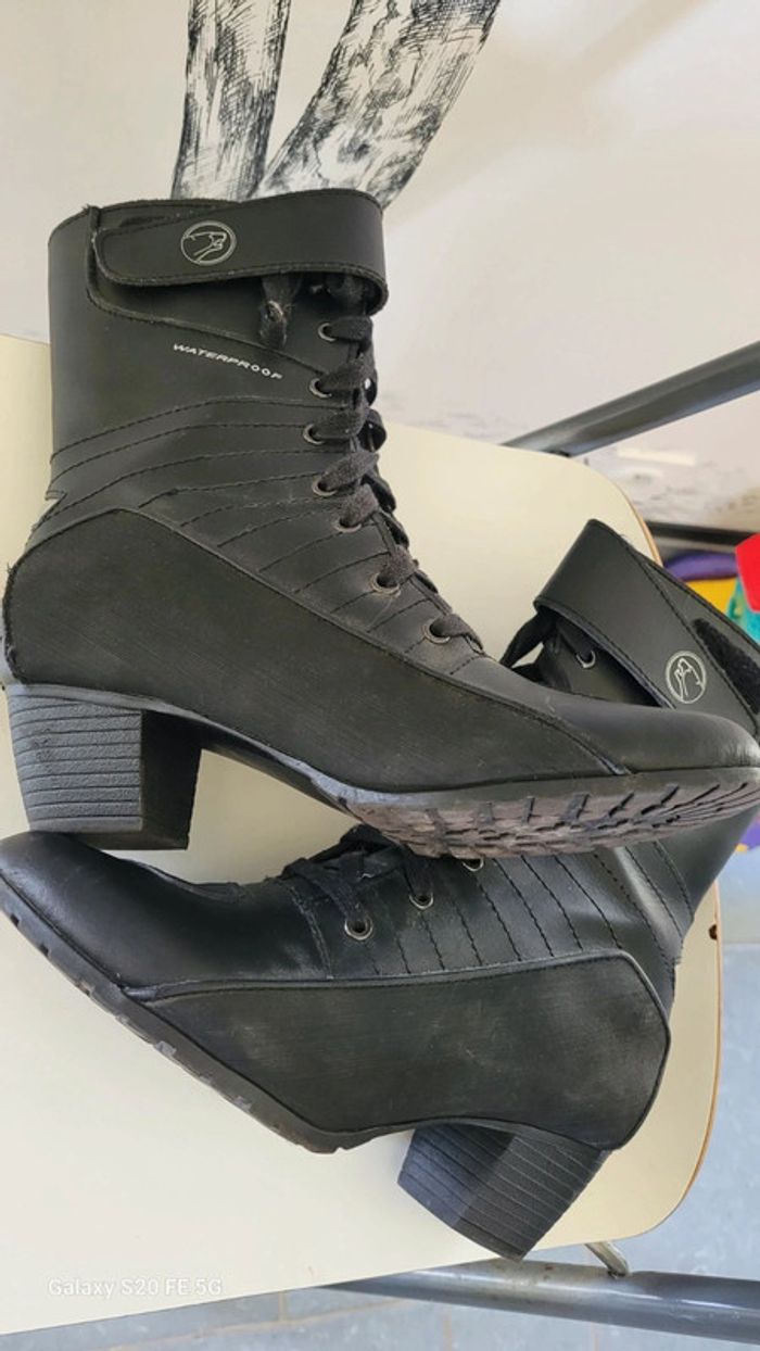 Bottine moto cuir - photo numéro 5