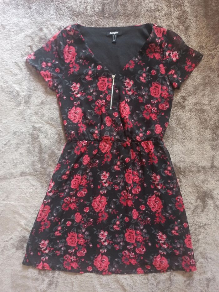 Robe col V fleurs