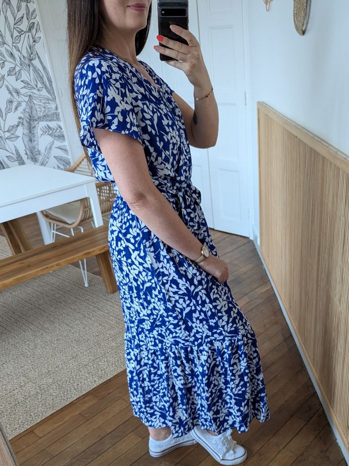 Robe longue Santorin bleu/blanc Taille M/L - photo numéro 3