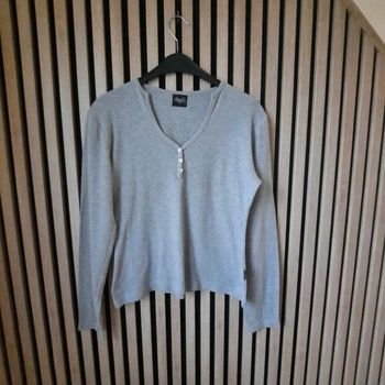 Haut de pyjama coton  gris Valège Nuit T 40