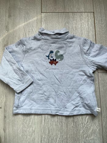 Tee shirt bleu/gris cadet Rousselle 12 mois 