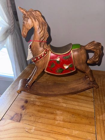 Cheval en bois à bascule Noel neuf