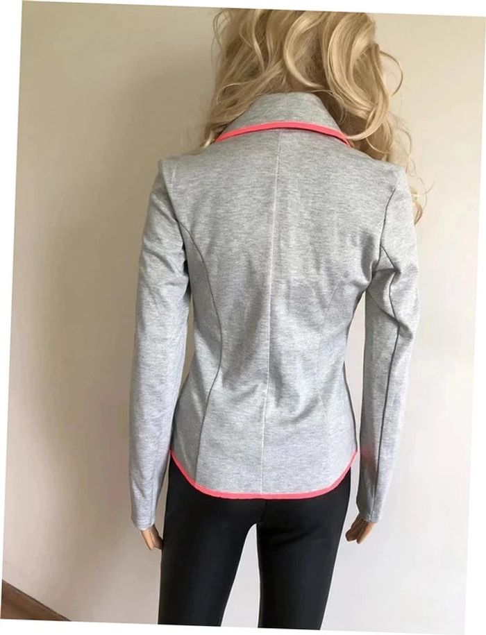 Blazer gris et rose fluo neuf AJC taille 36 - photo numéro 11
