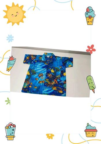 Chemisette hawaïenne bleu