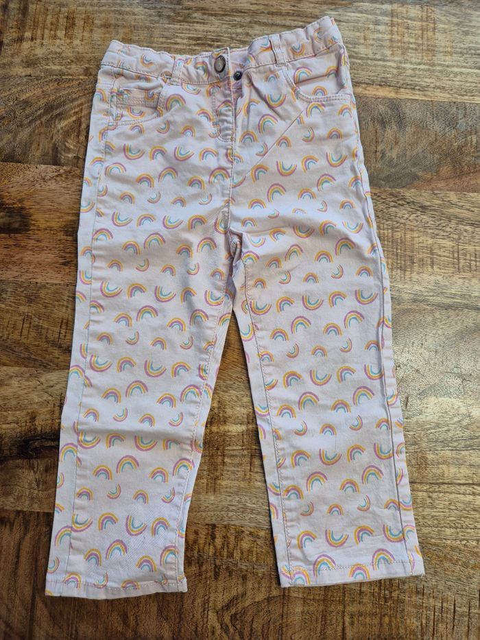 Pantalon 36mois 92cm rose arc en ciel