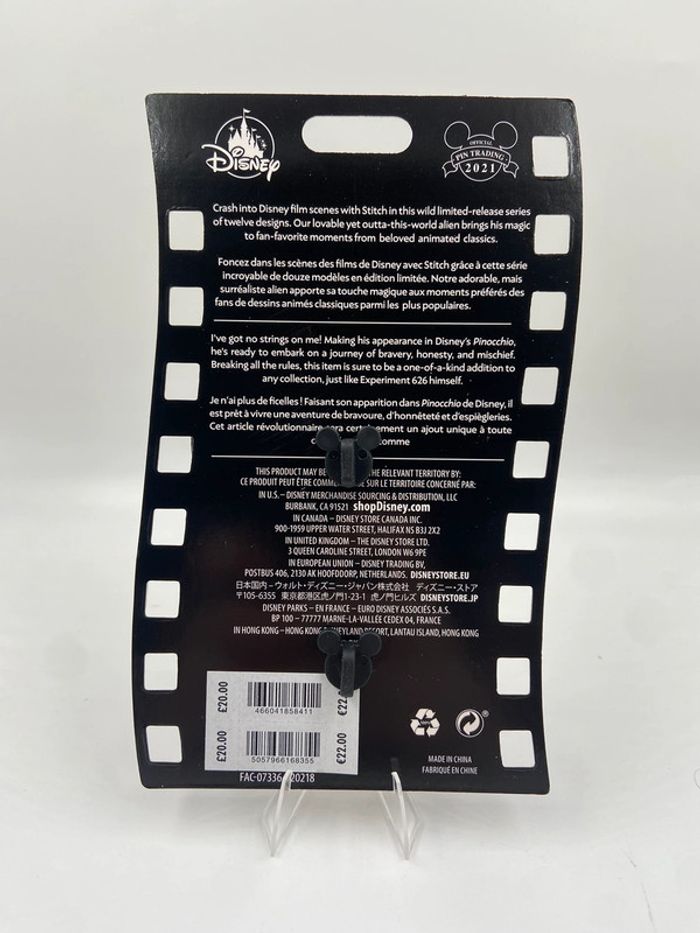 Pin's Disney Stitch Crashes - Pinocchio - Série 5/12 - Édition limitée - photo numéro 2