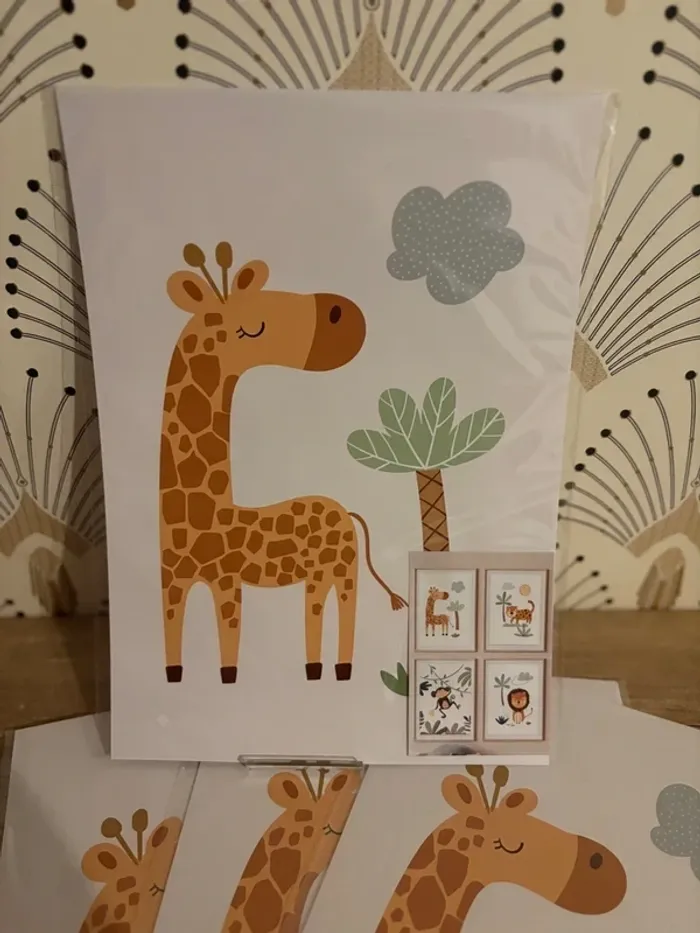 Affiches “Safari en Douceur” pour chambre enfant